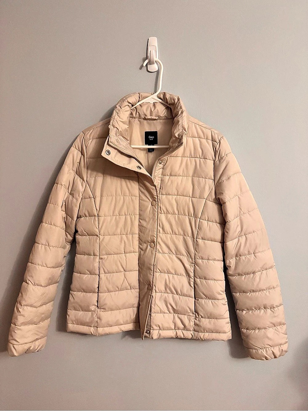 Gap Quilted Puffer Jacket Women's Cream Medium